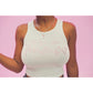 We're Not Friends White Tank Top Pink Rhinestone